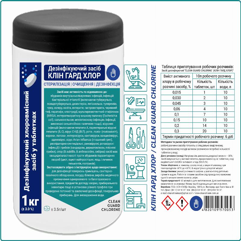 Клін Гард Хлор 1кг №300